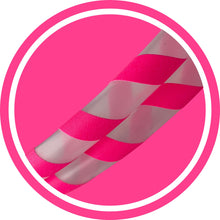 Load image into Gallery viewer, pink and clear polypro hula hoop up close