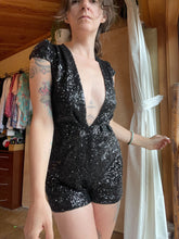 Load image into Gallery viewer, sexy black sequin playsuit