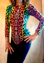 Load image into Gallery viewer, Psychadelic Leopard Bodysuit