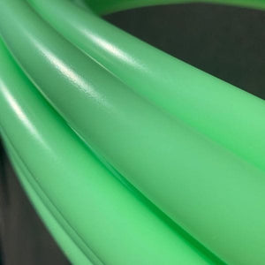 green glow in the dark hula hoop tubing up close