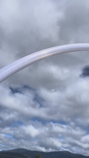 sparkly hula hoop shining in the sun