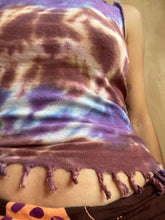 Load image into Gallery viewer, close up of handmade detail of tiedye top
