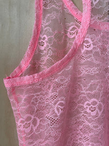 Pink Lace Tank Top