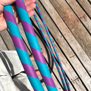 hula hoops in purple and turquoise 