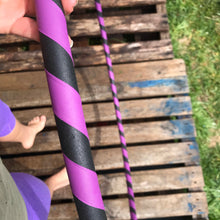 Load image into Gallery viewer, large size weighted hula hoop in purple and black stripes

